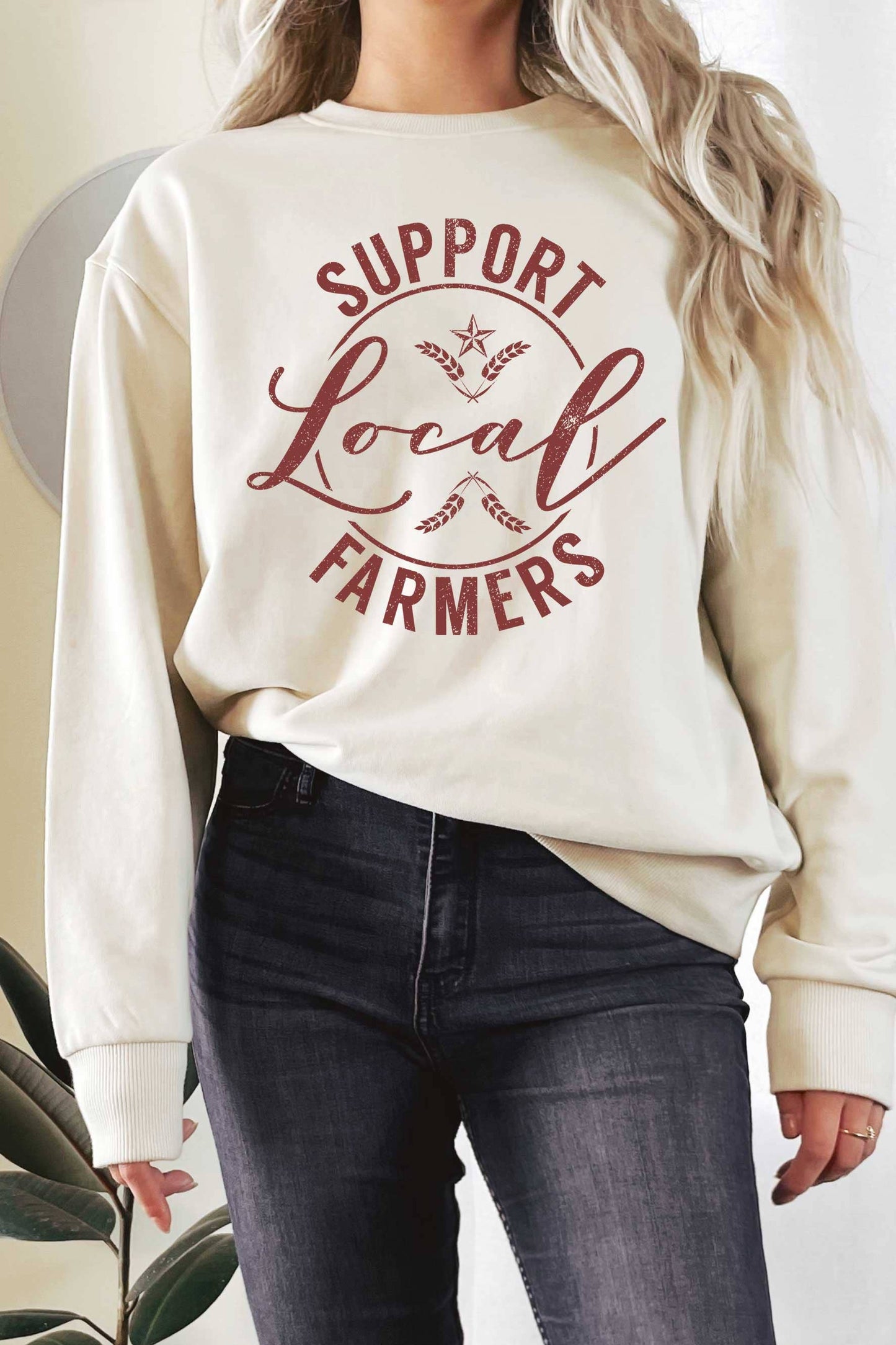 SUPPORT LOCAL FARMERS GRAPHIC TERRY SWEATSHIRTS