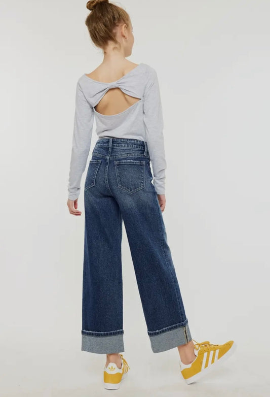 Girls Kancan High Rise Wide Leg Jeans