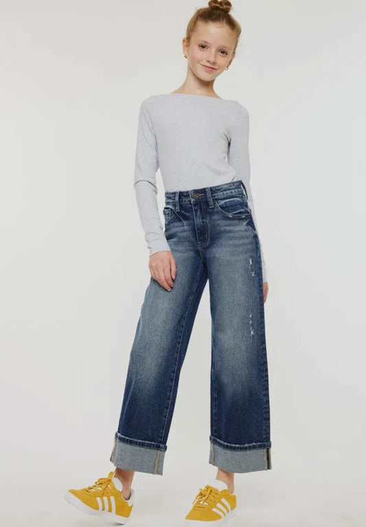 Girls Kancan High Rise Wide Leg Jeans