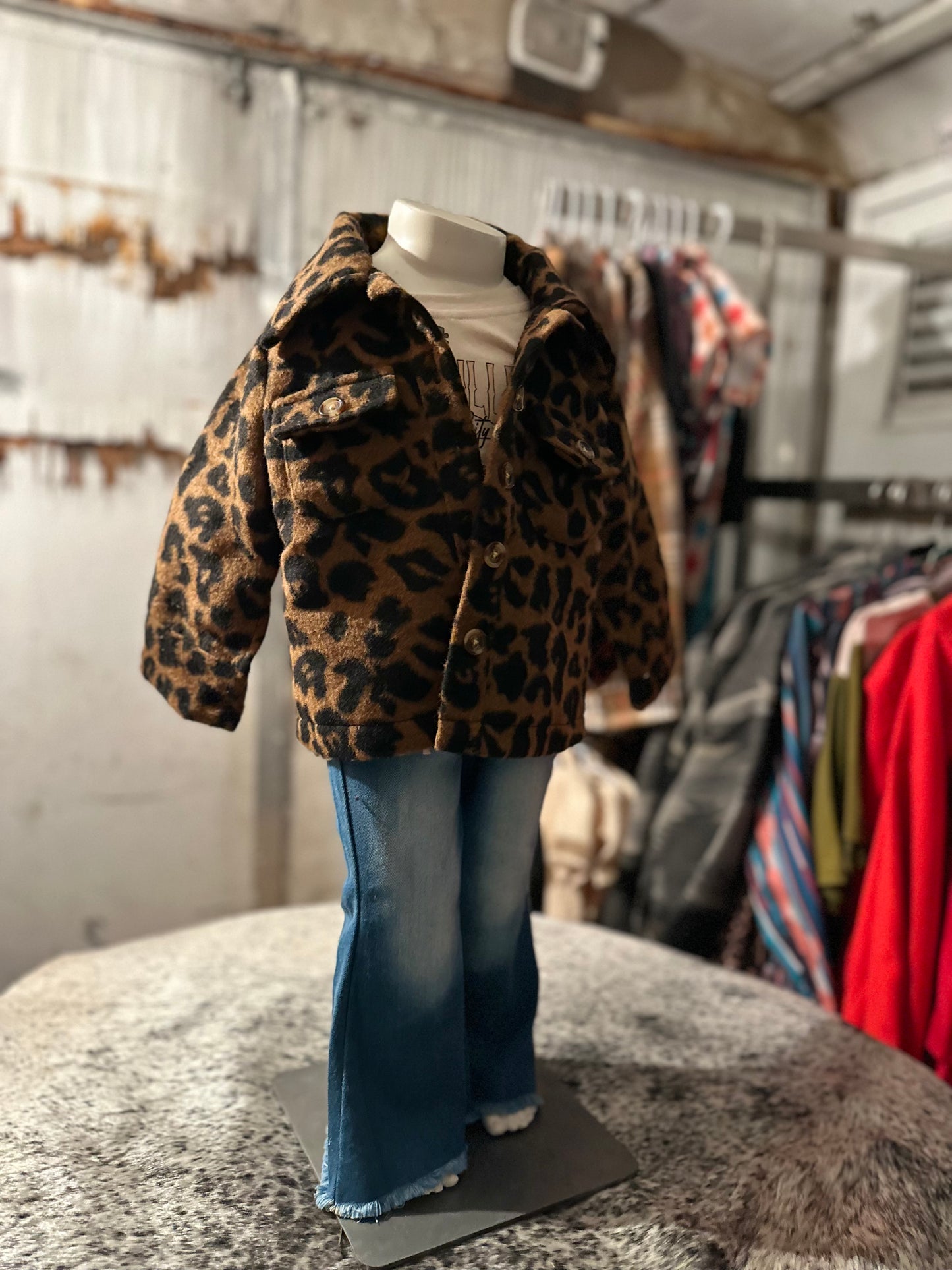 Cheetah Print Girls Shacket