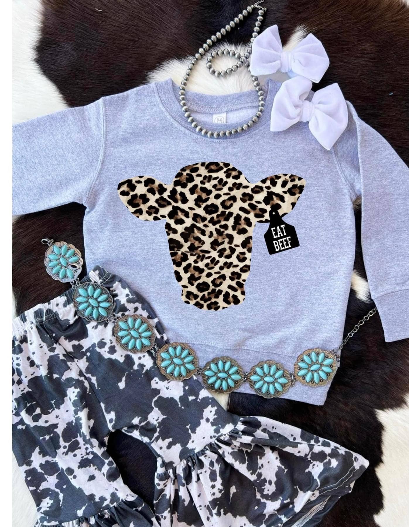 Eat beef leopard sweatshirt
