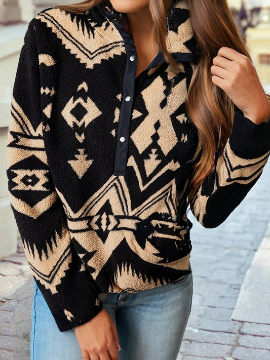 Western Half Zip Plush Sweatshirt | S-4X