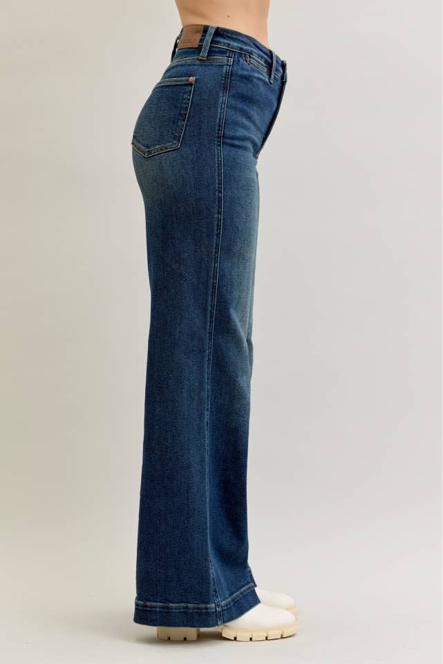 Judy Blue HW Retro Wide TC Front Welt Pockets