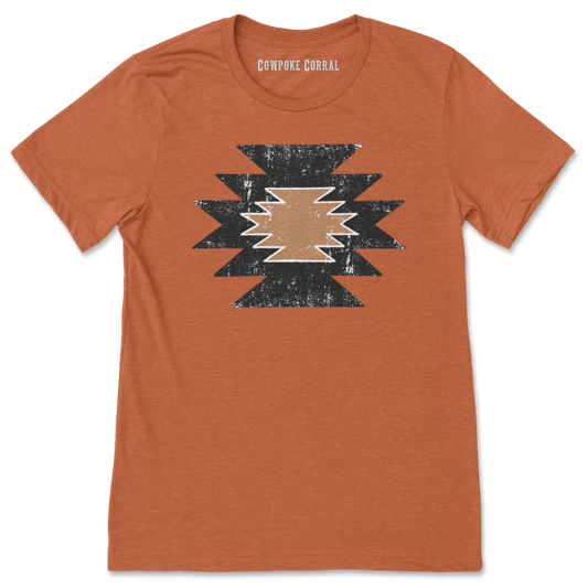 DISTRESSED AZTEC RUST TEE