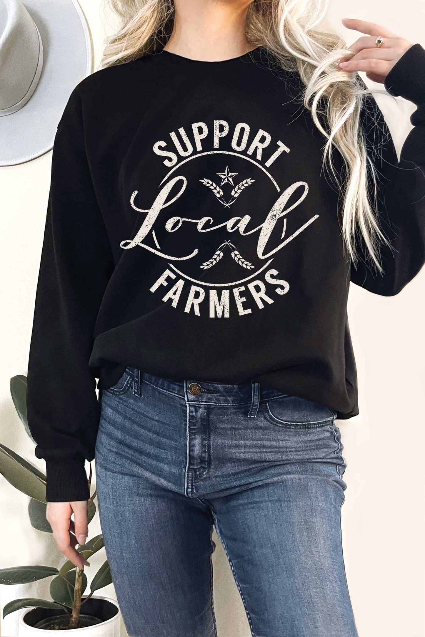 SUPPORT LOCAL FARMERS GRAPHIC TERRY SWEATSHIRTS