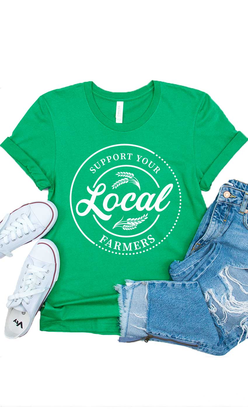 Support Your Local Farmers Graphic Kids Tee