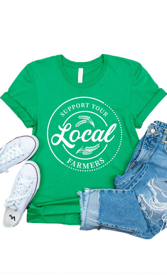 Support Your Local Farmers Graphic Kids Tee