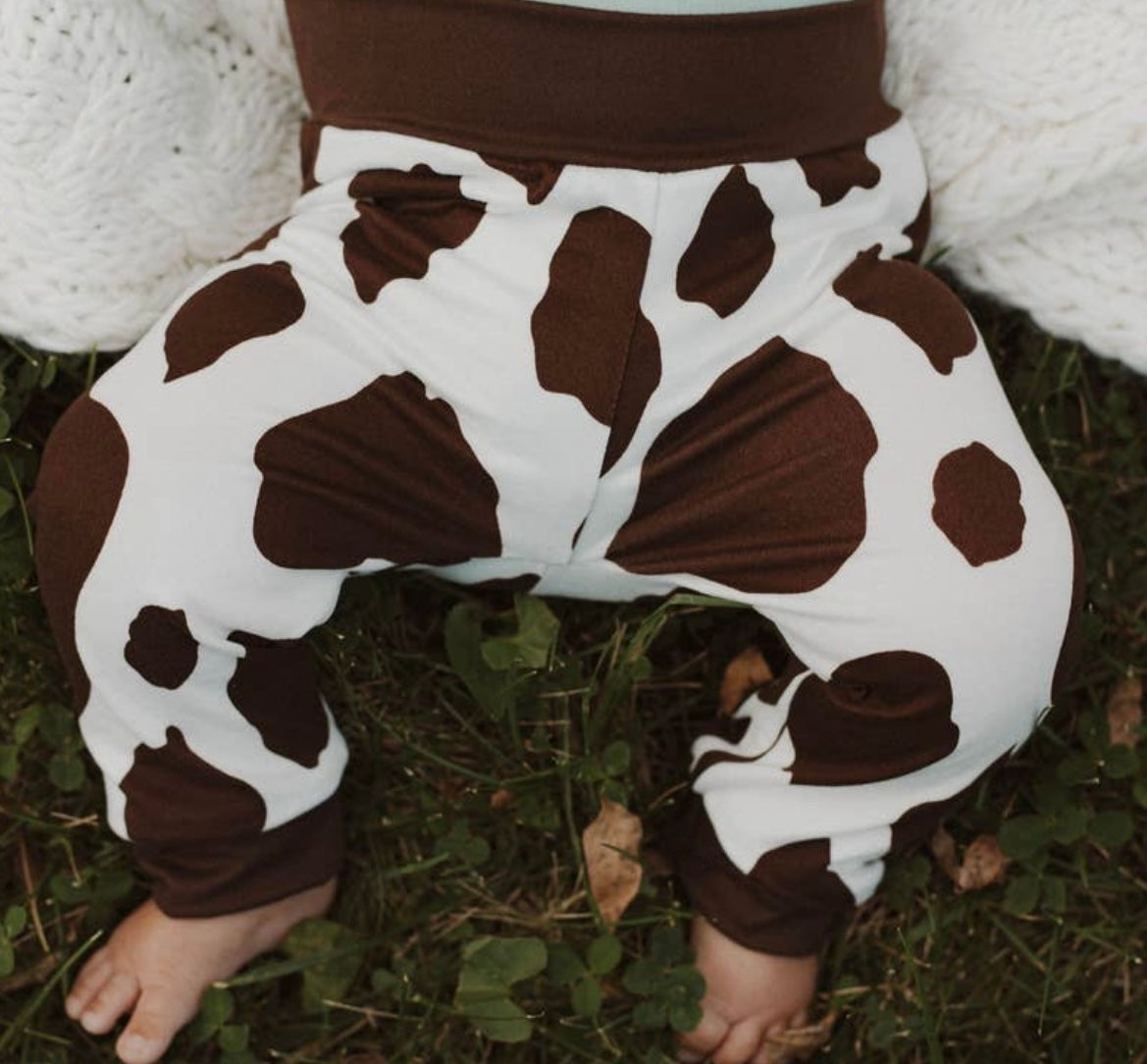 Brown Cow Print Jogger