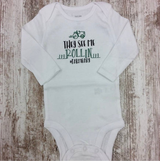 They See Me Rollin' #farmlife Onesie