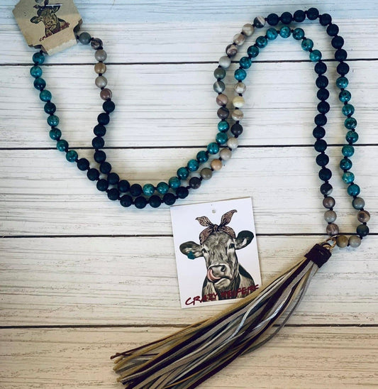 Boho Tribal Long Tassel Necklace