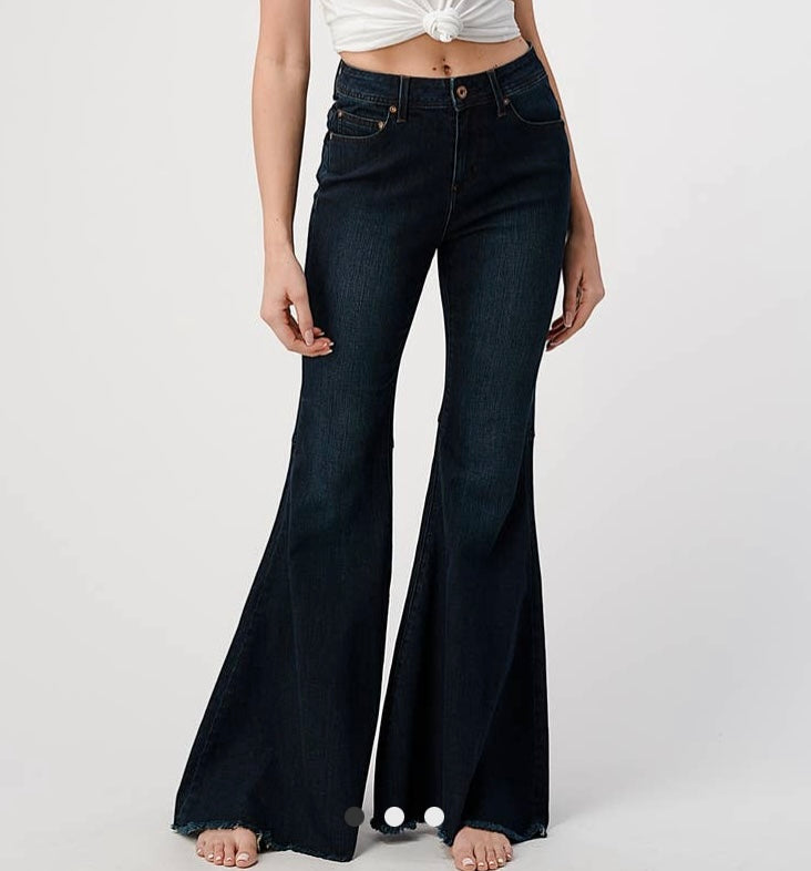 Grace in LA Bell Bottom Dark Wash High Waist