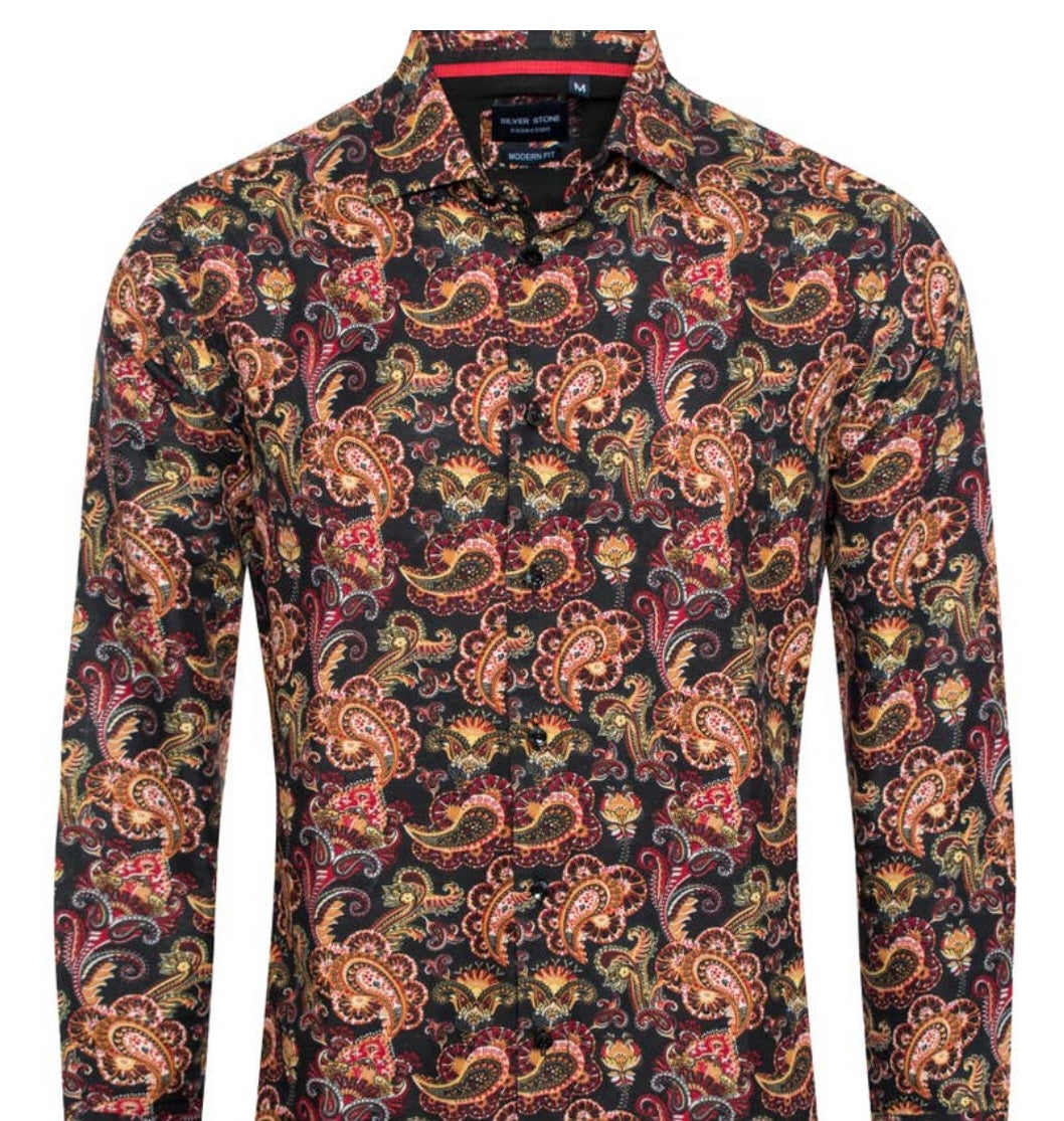 Paisley multicolored button up shirt