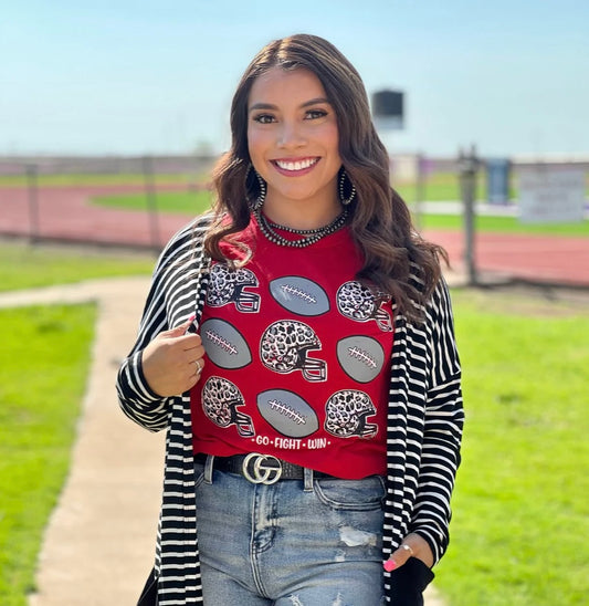 Leopard Football Helmets Tee